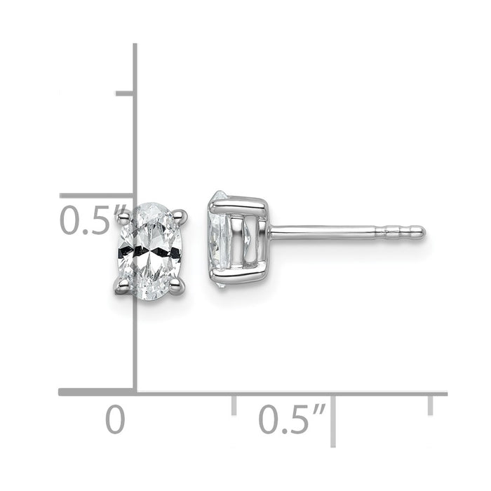 Buy Exclusive 14K White Gold Heavyweight Oval Lab Grown Diamond Stud Earrings - 3/4 ct. tw., VS+ Clarity-4