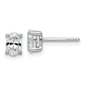 Buy Stylish 14K White Gold Oval Stud Earrings, 3/4 ct Lab-Grown Diamonds