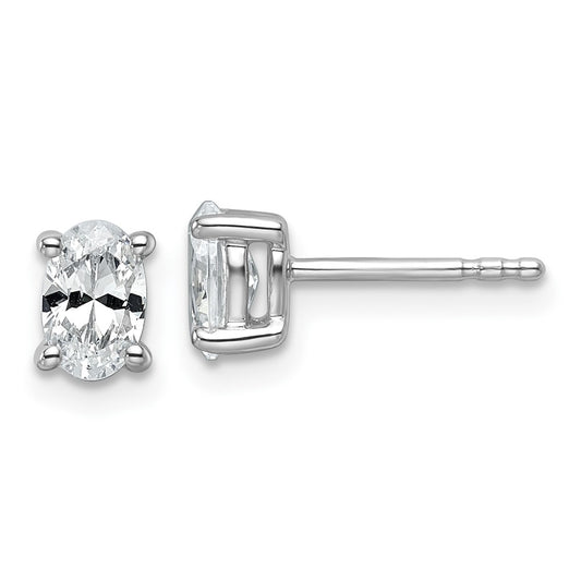Buy Stylish 14K White Gold Oval Stud Earrings, 3/4 ct Lab-Grown Diamonds