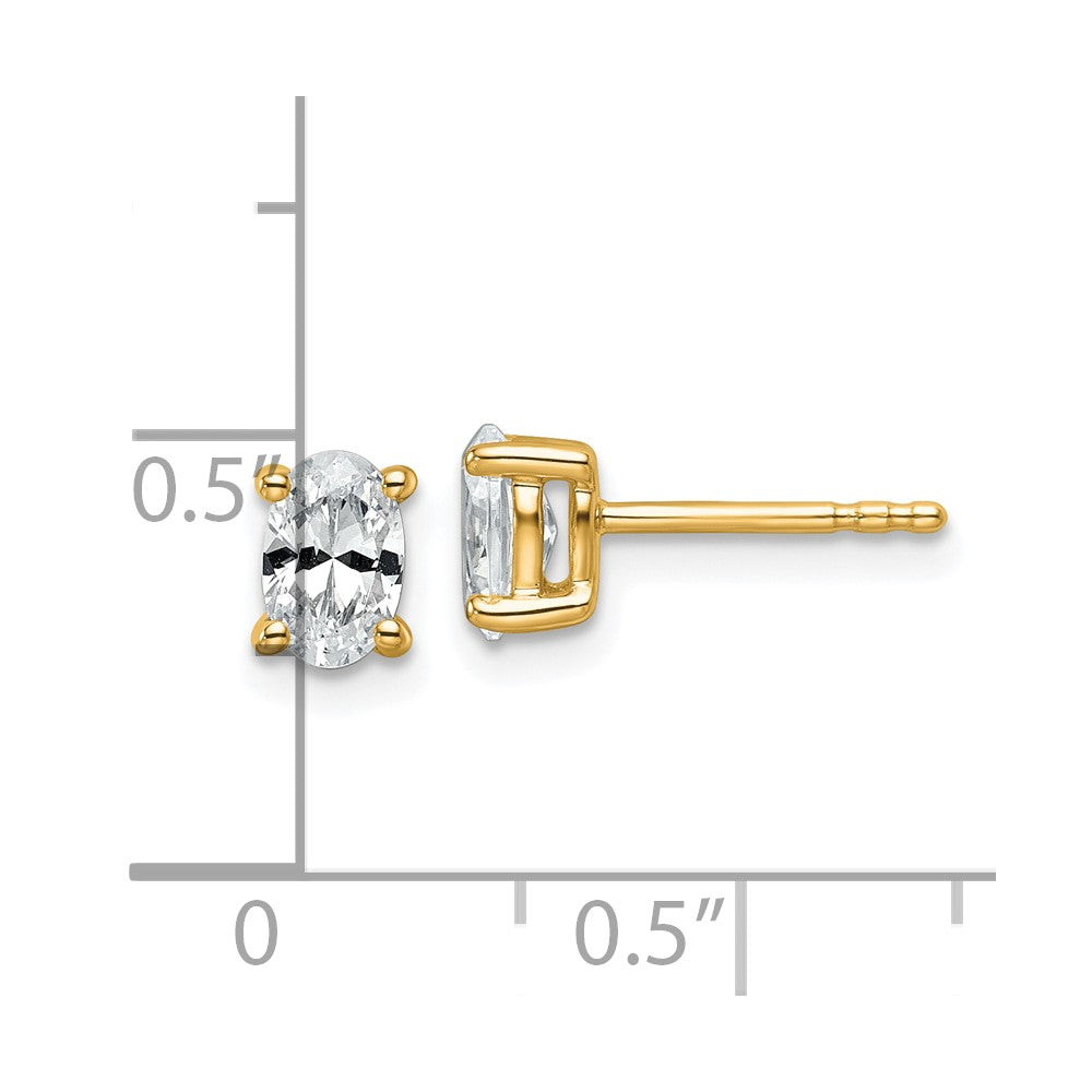 Shop Stylish 14K Gold Oval Stud Earrings, 3/4 ct Lab Grown Diamonds, VS/SI+