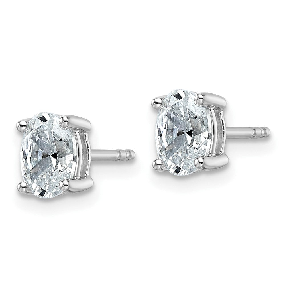Exclusive 1 ct Lab-Grown Diamond Oval Stud Earrings in 14K White Gold