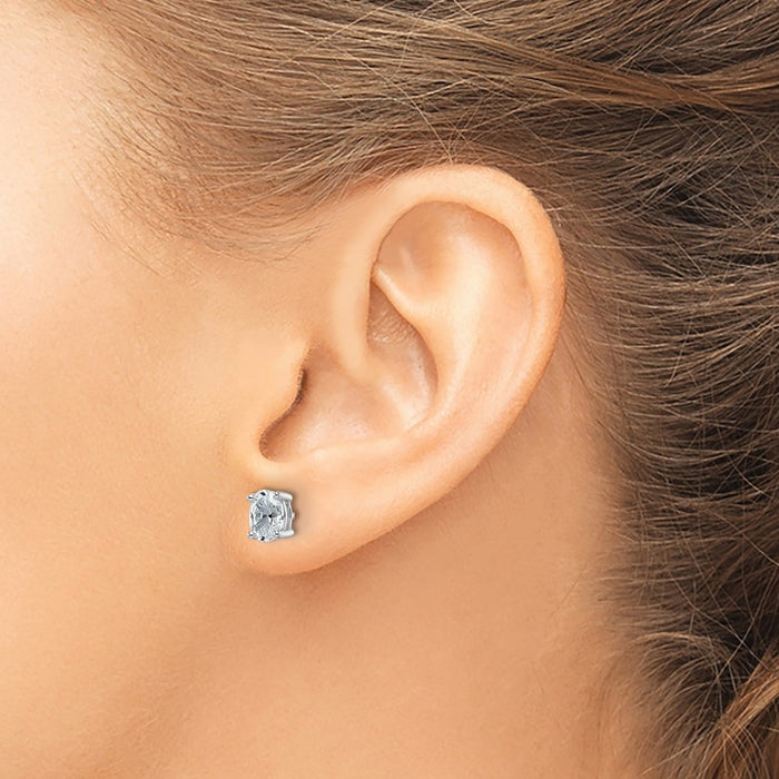 Exclusive 1 ct Lab-Grown Diamond Oval Stud Earrings in 14K White Gold-3