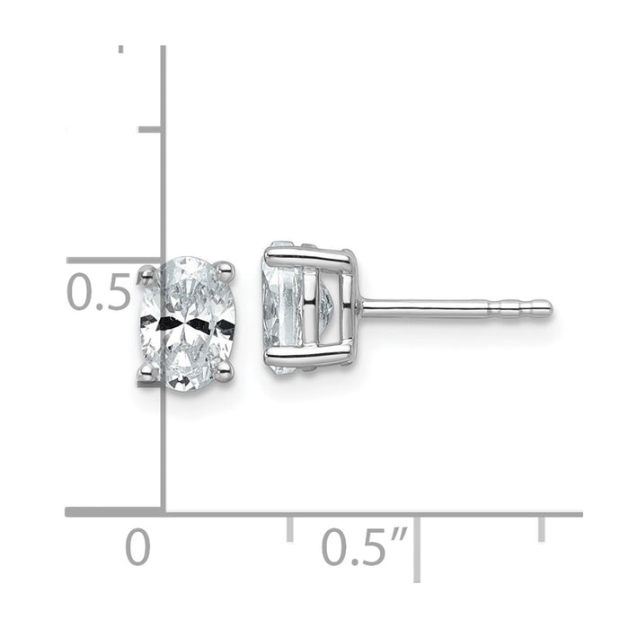 Exclusive 1 ct Lab-Grown Diamond Oval Stud Earrings in 14K White Gold-4