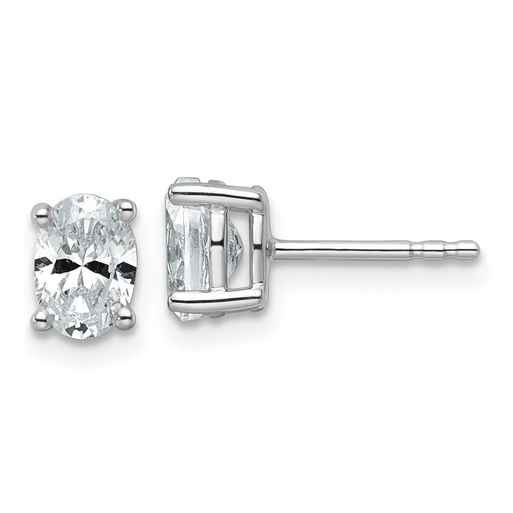 Exclusive 1 ct Lab-Grown Diamond Oval Stud Earrings in 14K White Gold