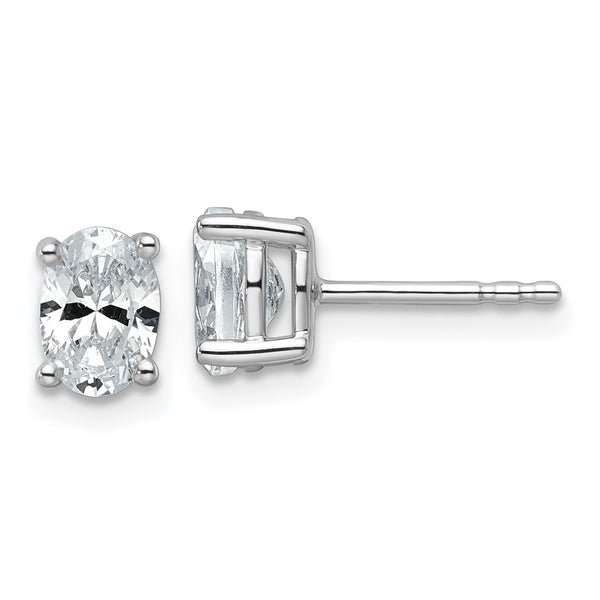 Buy Designer 14K White Gold 3 Carat Lab-Grown Diamond Oval Stud Earrings