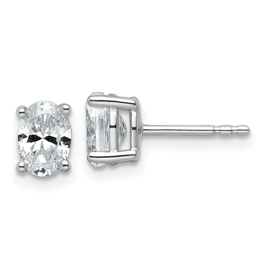 Buy Designer 14K White Gold 3 Carat Lab-Grown Diamond Oval Stud Earrings