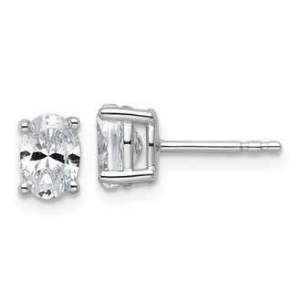 Exclusive 1 ct Lab-Grown Diamond Oval Stud Earrings in 14K White Gold