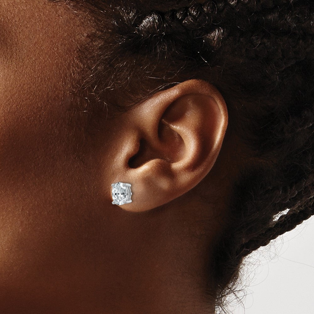 Exclusive 1.5 ct Oval Lab Grown Diamond Stud Earrings in 14K White Gold
