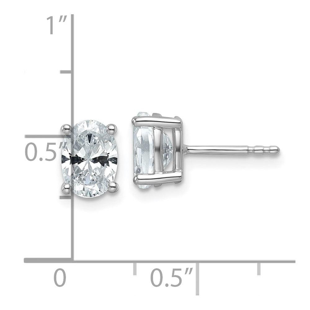 Exclusive 1.5 ct Oval Lab Grown Diamond Stud Earrings in 14K White Gold
