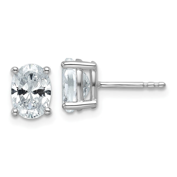 Buy Exclusive 14K White Gold 1.5 ct Lab-Grown Diamond Oval Stud Earrings - Stylish & Value!
