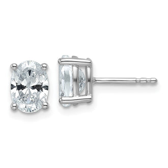 Exclusive 1.5 ctw Lab-Grown Diamond Oval Stud Earrings in 14K White Gold