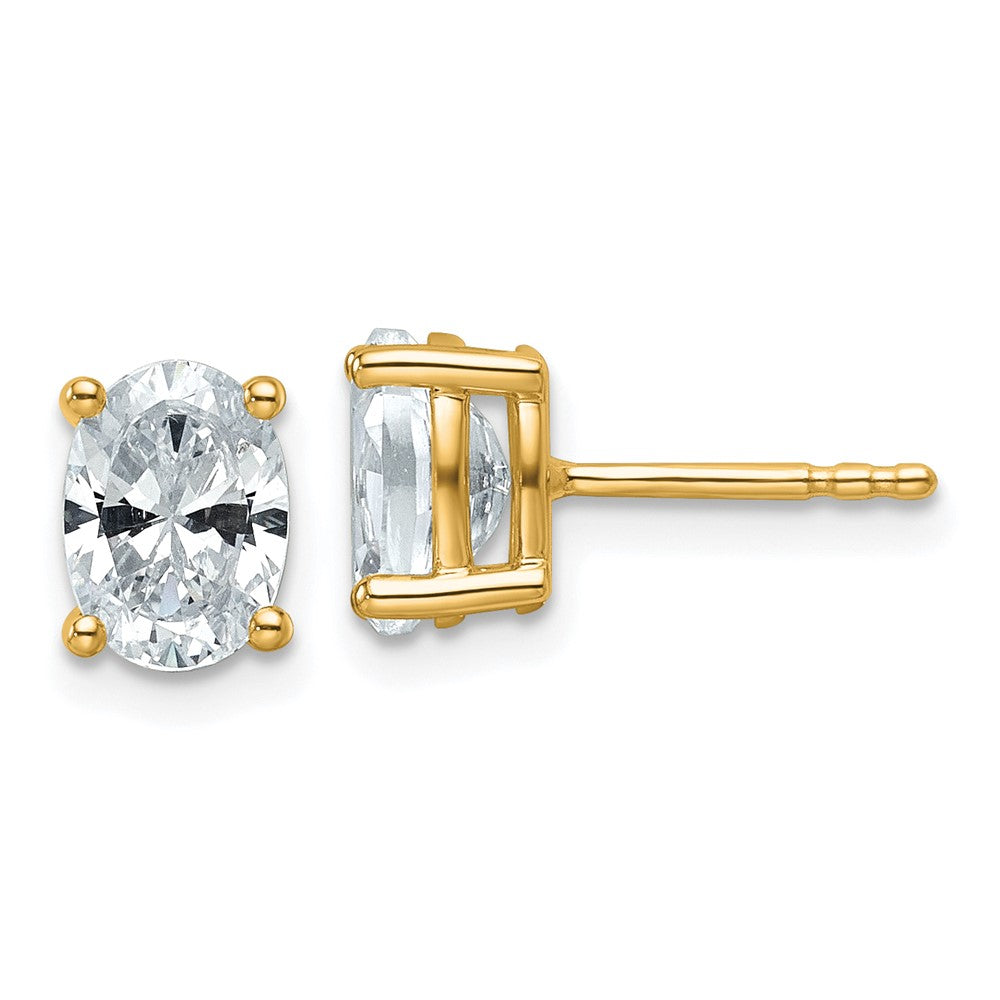 Shop Exclusive 14K Gold Oval Stud Earrings - 1.5 ctw Lab-Grown Diamonds, Stylish Design