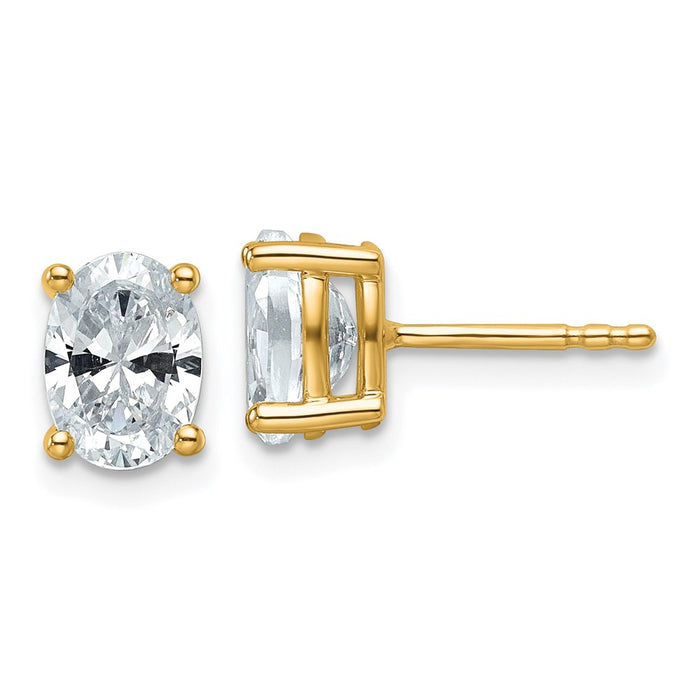 Shop Exclusive 14K Gold Oval Stud Earrings - 1.5 ctw Lab-Grown Diamonds, Stylish Design-1