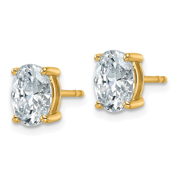 Shop Designer 14K Gold Oval Stud Earrings - 2 Carat Lab-Grown Diamonds