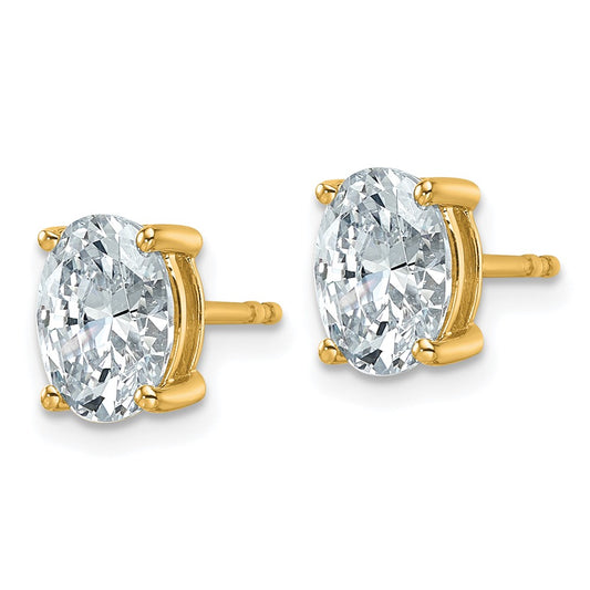 Shop Designer 14K Gold Oval Stud Earrings - 2 Carat Lab-Grown Diamonds