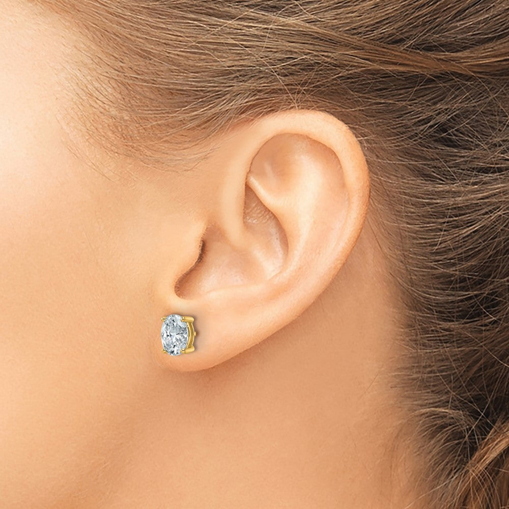 Shop High-Quality 14K Gold 2 Carat Oval Lab Grown Diamond Stud Earrings - Stylish Value!