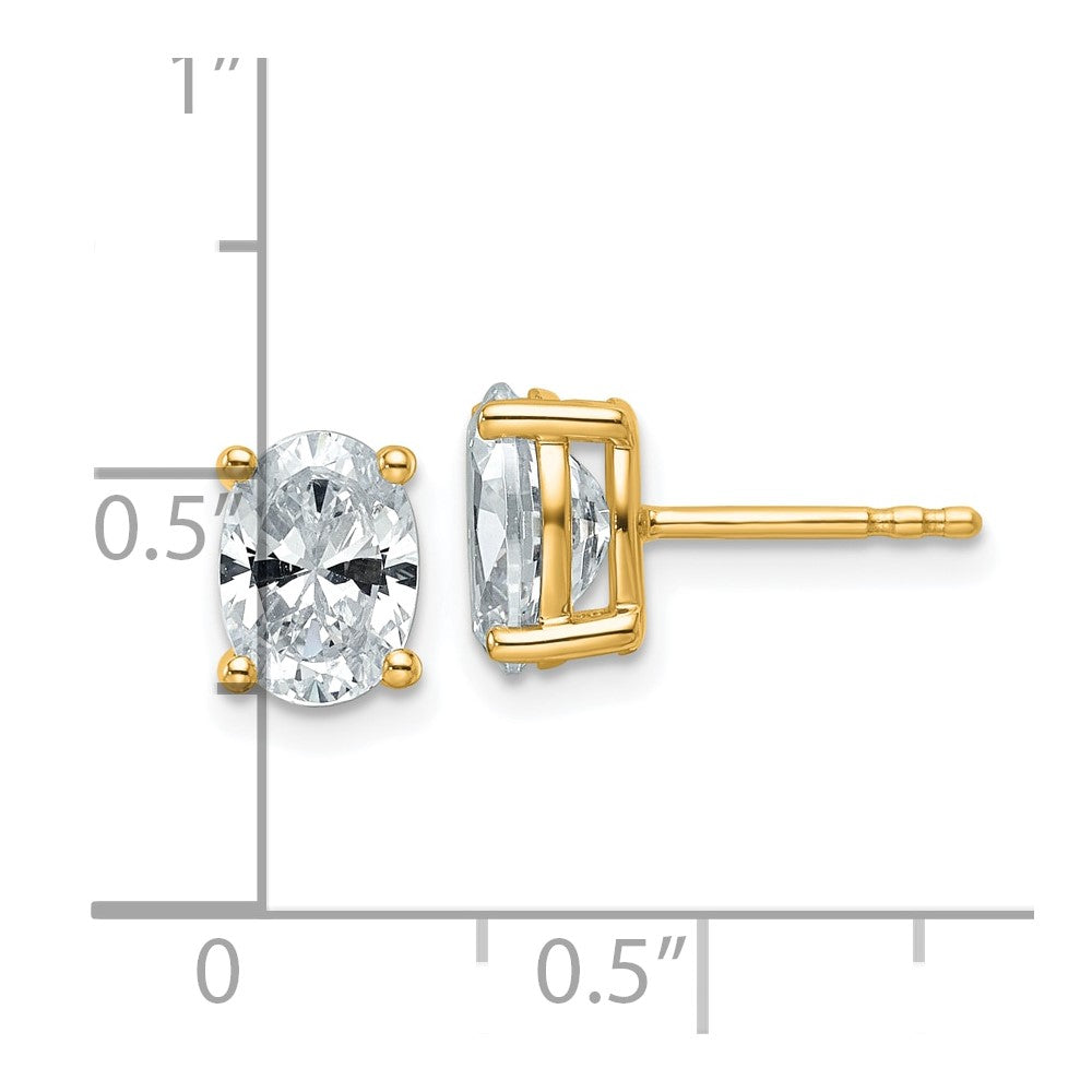Shop High-Quality 14K Gold 2 Carat Oval Lab Grown Diamond Stud Earrings - Stylish Value!