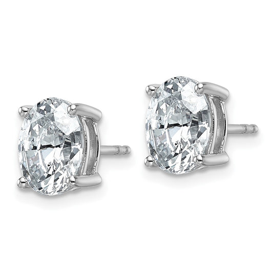Buy Exclusive 14K White Gold 3 Carat Lab-Grown Diamond Oval Stud Earrings