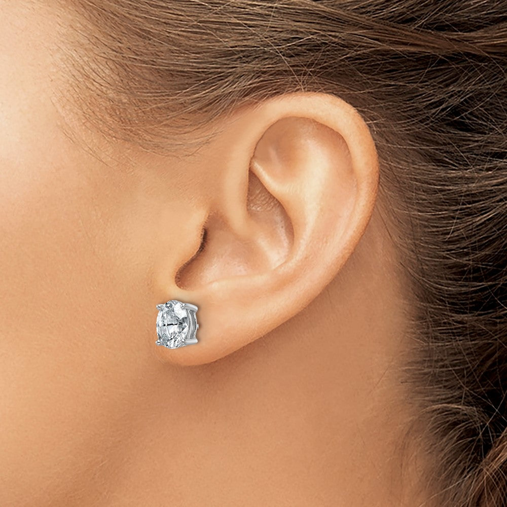 Buy Exclusive 14K White Gold 3 Carat Lab-Grown Diamond Oval Stud Earrings