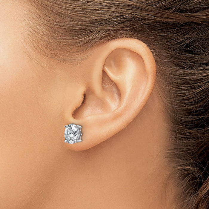 Buy Exclusive 14K White Gold 3 Carat Lab-Grown Diamond Oval Stud Earrings-3
