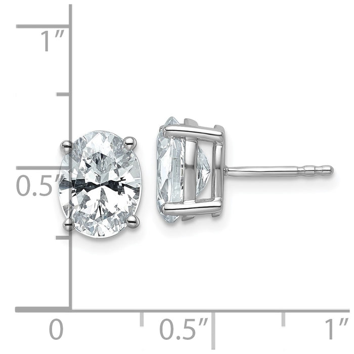 Buy Exclusive 14K White Gold 3 Carat Lab-Grown Diamond Oval Stud Earrings-4