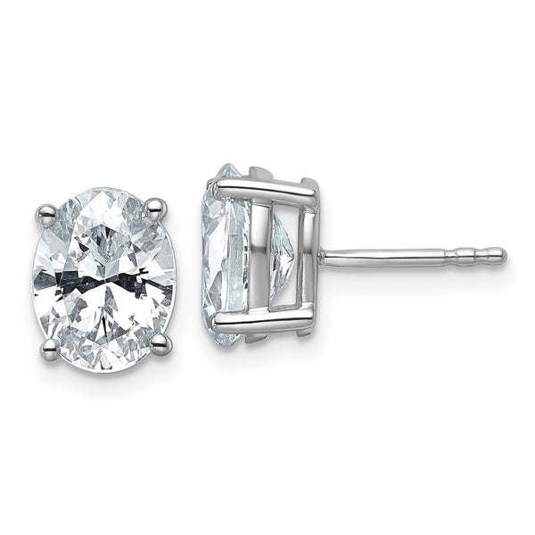 Shop Stylish 14K White Gold Oval Stud Earrings with 3 Carat Lab Grown Diamonds