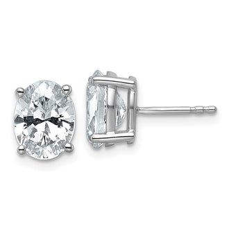 Shop Stylish 14K White Gold Oval Stud Earrings with 3 Carat Lab Grown Diamonds