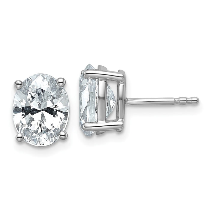 Buy Exclusive 14K White Gold 3 Carat Lab-Grown Diamond Oval Stud Earrings-1