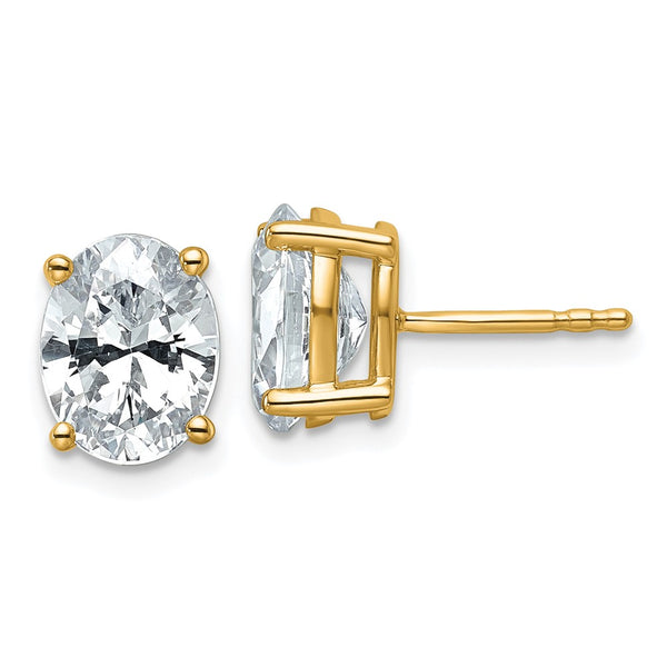 Shop Stylish 14K Yellow Gold Oval Stud Earrings with 3 Carats - Luxury Value!
