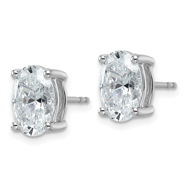 Exclusive 14K White Gold 4 ctw Lab-Grown Diamond Oval Stud Earrings - Stylish Design