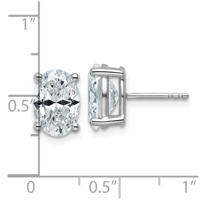Shop Stylish 14K White Gold 4 ct Lab-Grown Diamond Oval Stud Earrings-4