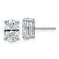 Exclusive 14K White Gold 4 ctw Lab-Grown Diamond Oval Stud Earrings - Stylish Design-3