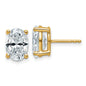 Buy Stylish 14K Yellow Gold 4 Carat Lab-Grown Diamond Oval Stud Earrings-1
