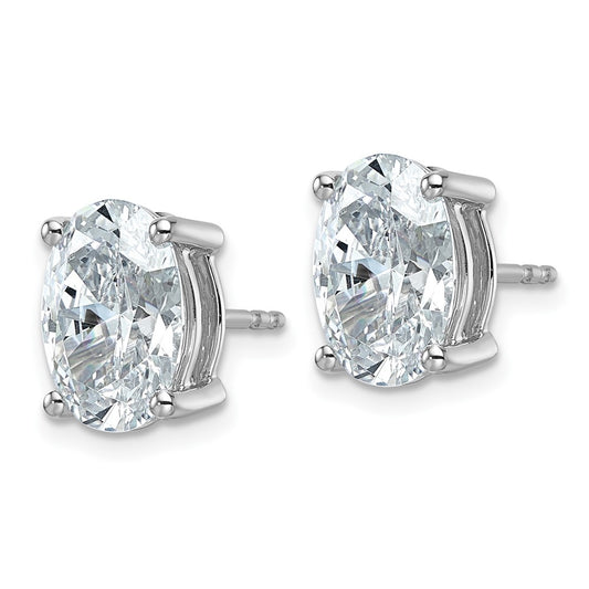 High-Quality 5 ct Lab-Grown Diamond Oval Stud Earrings in 14K White Gold - Stylish Value