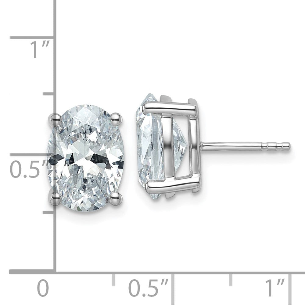 Buy Exclusive 14K White Gold 5 Carat Lab-Grown Diamond Oval Stud Earrings