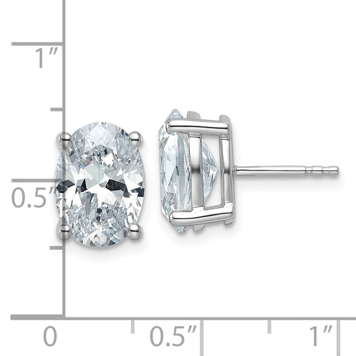 Buy Exclusive 14K White Gold 5 Carat Lab-Grown Diamond Oval Stud Earrings-4