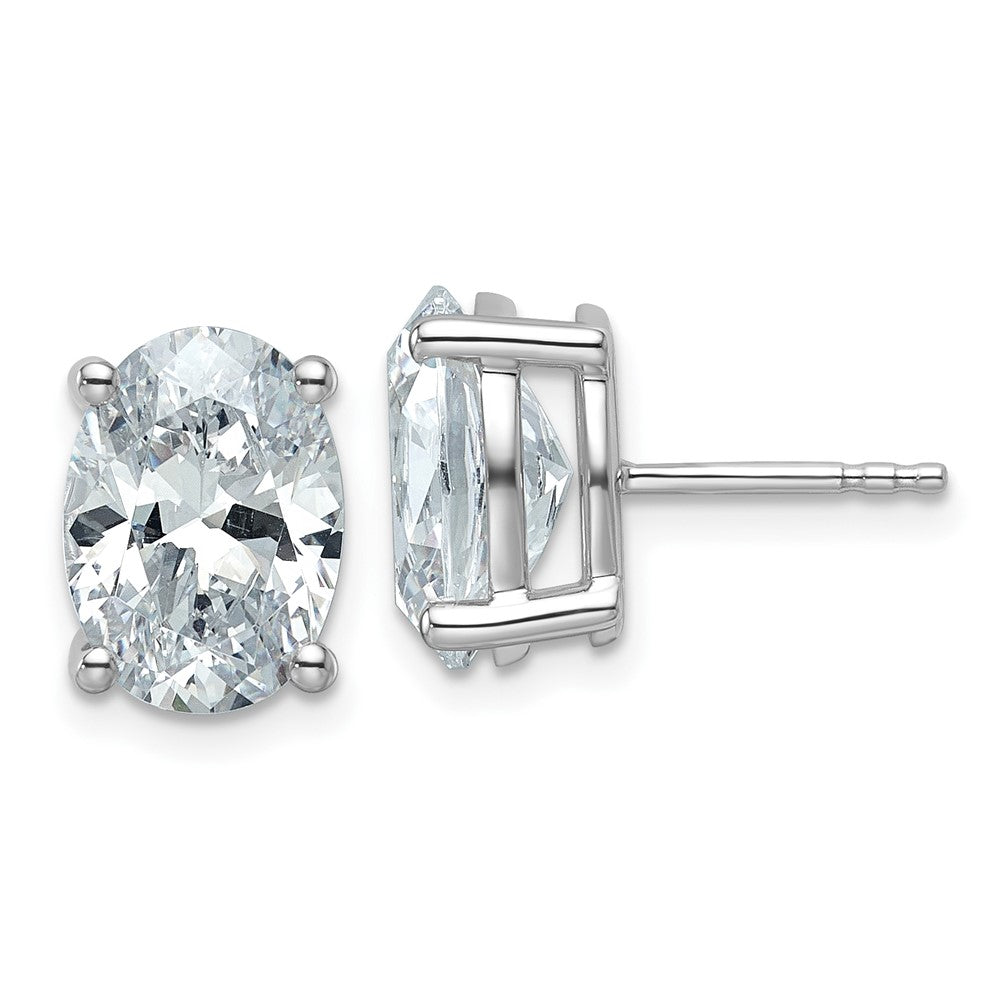 Buy Exclusive 14K White Gold 5 Carat Lab-Grown Diamond Oval Stud Earrings