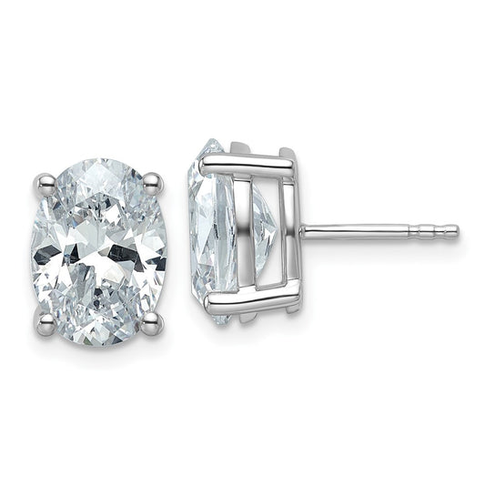 Buy Exclusive 14K White Gold 5 Carat Lab-Grown Diamond Oval Stud Earrings
