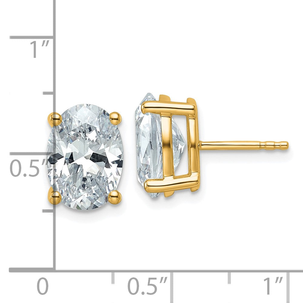Buy 14K Yellow Gold 5 Carat Lab-Grown Diamond Oval Stud Earrings - Stylish & Affordable