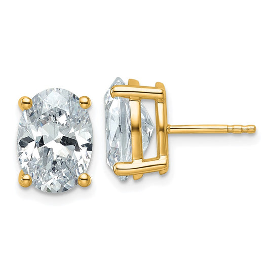 Buy 14K Yellow Gold 5 Carat Lab-Grown Diamond Oval Stud Earrings - Stylish & Affordable