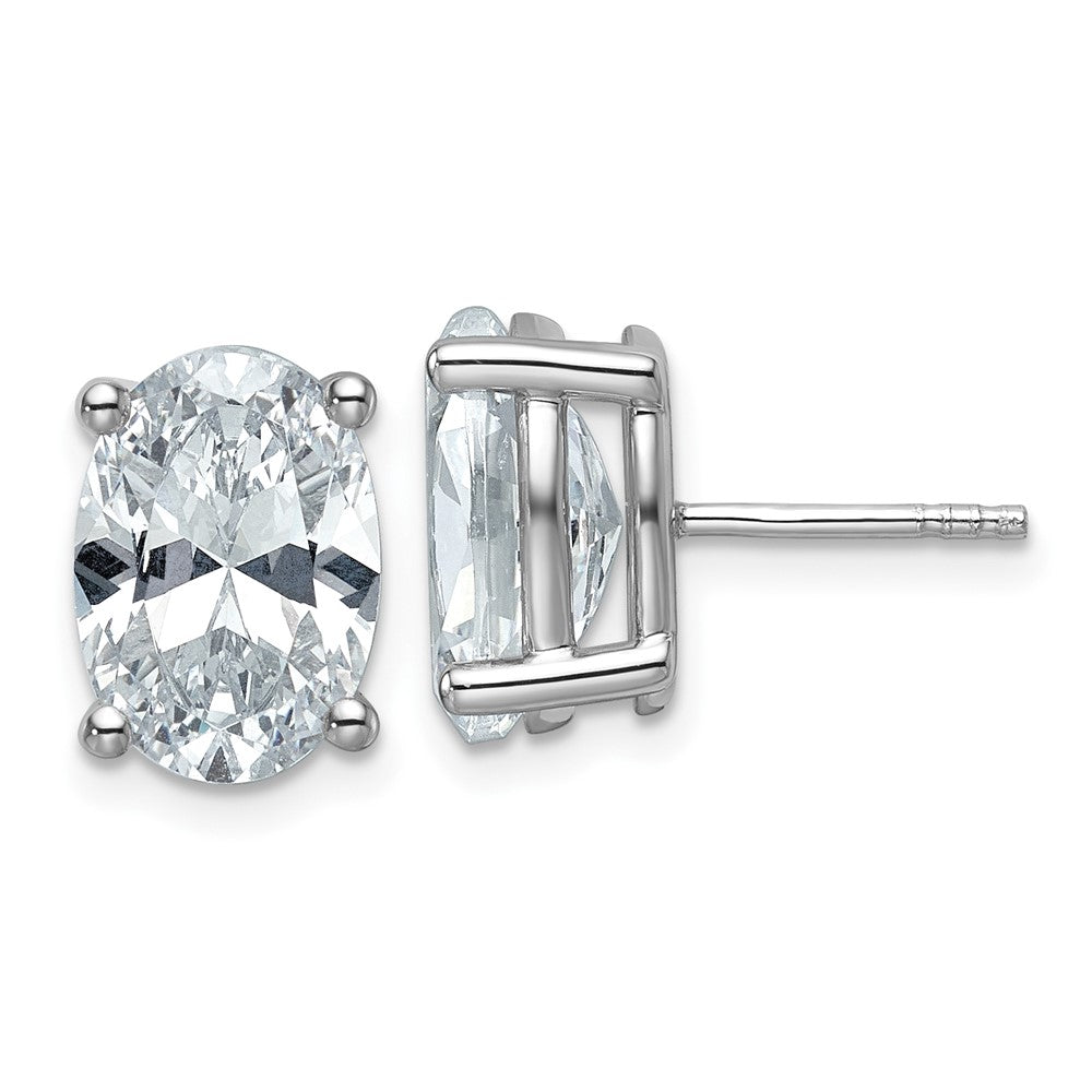 Shop Stylish 14K White Gold 6 ct Lab-Grown Diamond Oval Stud Earrings