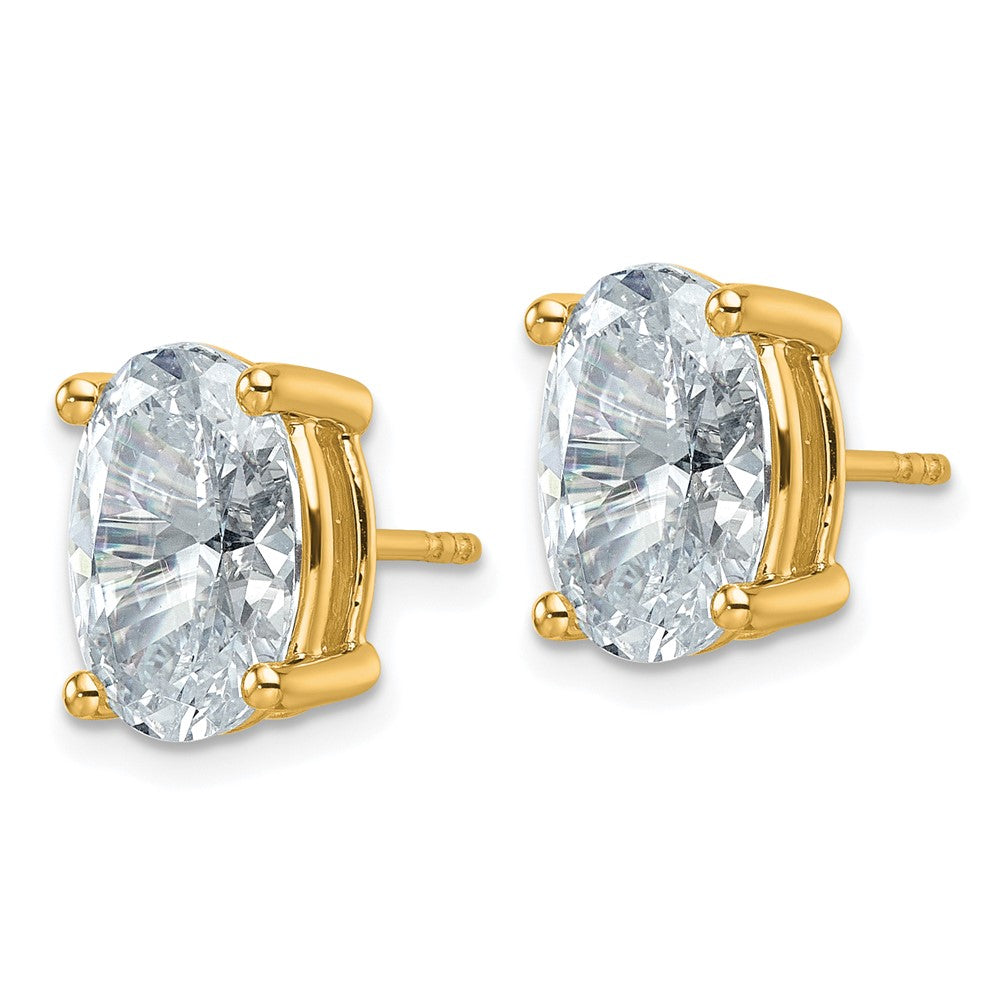 Shop Luxury 14K Yellow Gold 6 Carat Lab-Grown Diamond Oval Stud Earrings