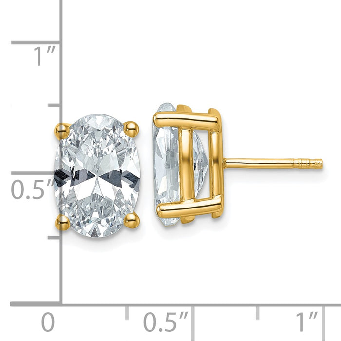 Shop Luxury 14K Yellow Gold 6 Carat Lab-Grown Diamond Oval Stud Earrings-4