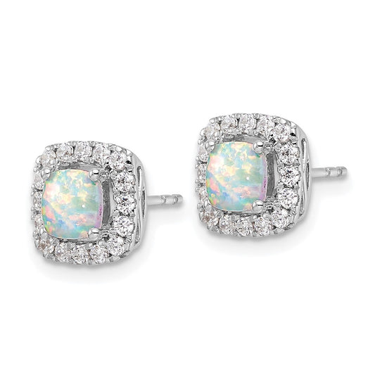 Exclusive 14K White Gold 3/8 Carat Lab-Grown Diamond Halo Earrings
