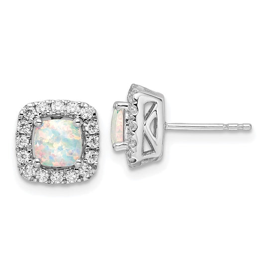 Exclusive 14K White Gold 3/8 Carat Lab-Grown Diamond Halo Earrings