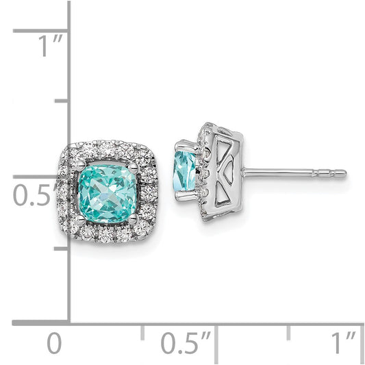 Shop Exclusive 14K White Gold Halo Stud Earrings with 3/8 Carat Lab-Grown Diamond