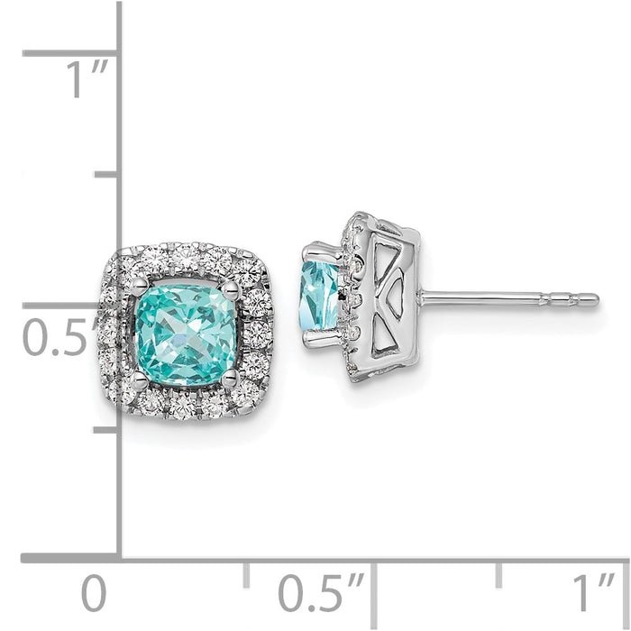 Shop Exclusive 14K White Gold Halo Stud Earrings with 3/8 Carat Lab-Grown Diamond-2