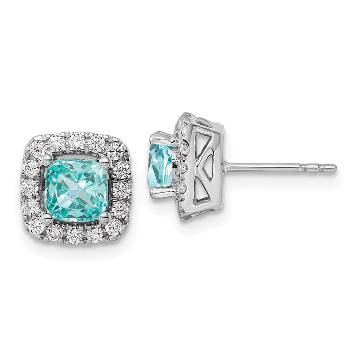 Shop Exclusive 14K White Gold Halo Stud Earrings with 3/8 Carat Lab-Grown Diamond-1