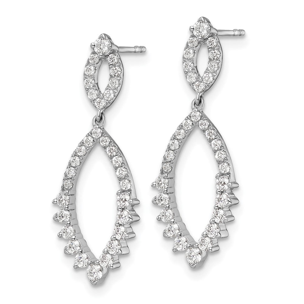 Buy Designer 14K White Gold Dangle Earrings, 7/8 Carat Lab-Grown Diamond, Stylish Value!