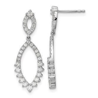 Buy Designer 14K White Gold Dangle Earrings, 7/8 Carat Lab-Grown Diamond, Stylish Value!